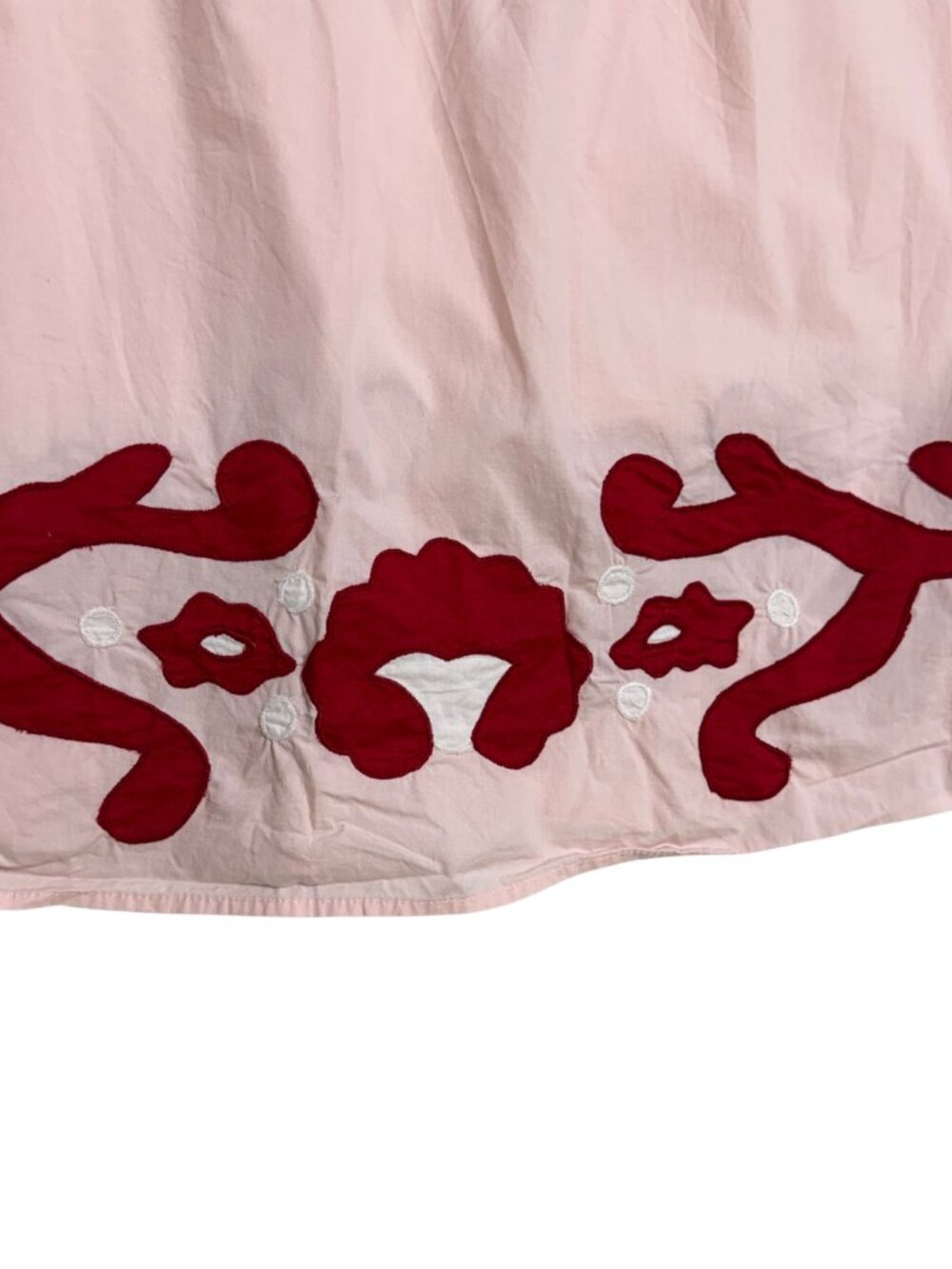 ZARA Limited Edition Embroidered Pink and Red Cotton Swing Dress Size Small - Picture 5 of 6